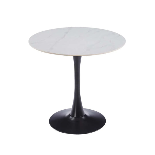 REMY 80cm ROUND STONE TOP DINING TABLE