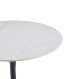 REMY 80cm ROUND STONE TOP DINING TABLE