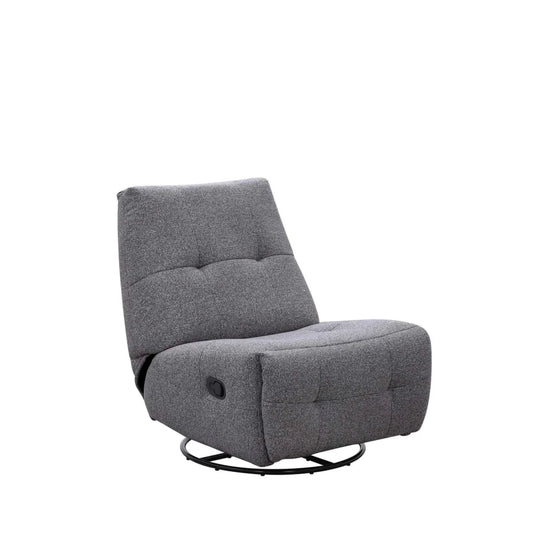 RENZO FABRIC ARMLESS SWIVEL RECLINER