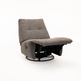 RENZO FABRIC ARMLESS RECLINER W/SWIVEL - DARK GREY