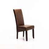 REX LEATHER TOUCH DINING CHAIR - WALNUT