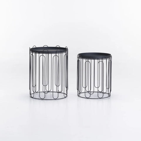 RINI SET OF 2 TABLES - BLACK