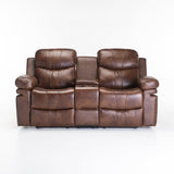 RIO TOP LEATHER UPP 2RR CONSOLE RECLINER - WALNUT