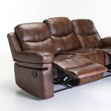 RIO TOP LEATHER UPPER 3 SEATER RECLINER - WALNUT