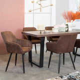 ROCCO FABRIC DINING CHAIR - BROWN