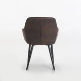 ROCCO FABRIC DINING CHAIR - BROWN