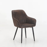 ROCCO FABRIC DINING CHAIR - BROWN