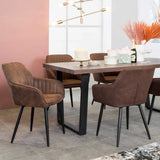 ROCCO FABRIC DINING CHAIR - BROWN