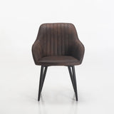 ROCCO FABRIC DINING CHAIR - BROWN