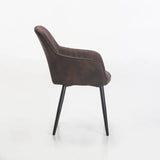 ROCCO FABRIC DINING CHAIR - BROWN