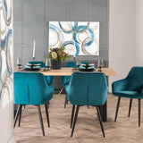 ROCCO VELVET DINING CHAIR - TEAL