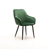 ROCCO VELVET DINING CHAIR - FOREST GREEN