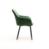 ROCCO VELVET DINING CHAIR - FOREST GREEN