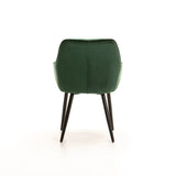 ROCCO VELVET DINING CHAIR - FOREST GREEN