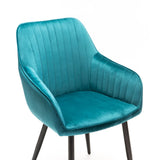 ROCCO VELVET DINING CHAIR - TEAL