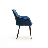 ROCCO VELVET DINING CHAIR - NAVY