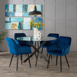 ROCCO VELVET DINING CHAIR - NAVY