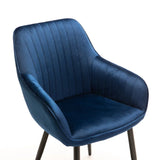 ROCCO VELVET DINING CHAIR - NAVY