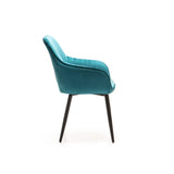 ROCCO VELVET DINING CHAIR - TEAL