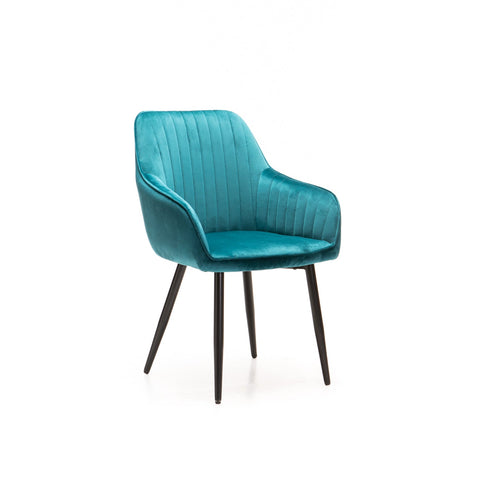 ROCCO VELVET DINING CHAIR - TEAL