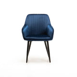 ROCCO VELVET DINING CHAIR - NAVY