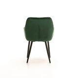 ROCCO VELVET DINING CHAIR - FOREST GREEN