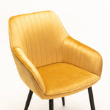 ROCCO VELVET DINING CHAIR - MUSTARD