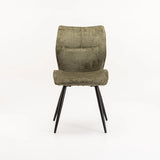 ROSA FABRIC DINING CHAIR - GREEN