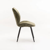 ROSA FABRIC DINING CHAIR - GREEN