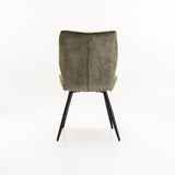 ROSA FABRIC DINING CHAIR - GREEN