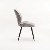 ROSA FABRIC DINING CHAIR - LIGHT GREY