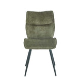 ROSA FABRIC DINING CHAIR - GREEN