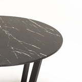 ROSE 80cm ROUND COFFEE TABLE - BLACK MARBLE