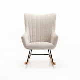 ROSIE VELVET ROCKING CHAIR - GREY