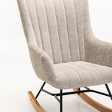ROSIE VELVET ROCKING CHAIR - GREY