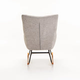 ROSIE VELVET ROCKING CHAIR - GREY