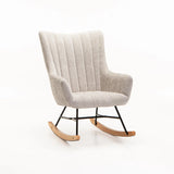 ROSIE VELVET ROCKING CHAIR - GREY