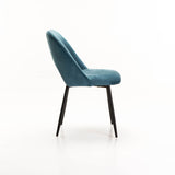 SADIE VELVET DINING CHAIR - PETROL BLUE