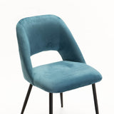 SADIE VELVET DINING CHAIR - PETROL BLUE