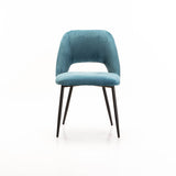 SADIE VELVET DINING CHAIR - PETROL BLUE