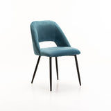 SADIE VELVET DINING CHAIR - PETROL BLUE