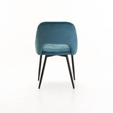 SADIE VELVET DINING CHAIR - PETROL BLUE