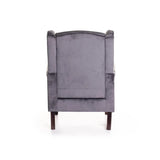 SAM VELVET WINGBACK ARMCHAIR - GREY