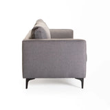 SANTINO FABRIC 3 SEATER - DARK GREY/BLACK LEG