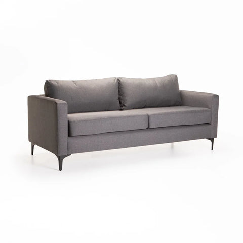 SANTINO FABRIC 3 SEATER - DARK GREY/BLACK LEG