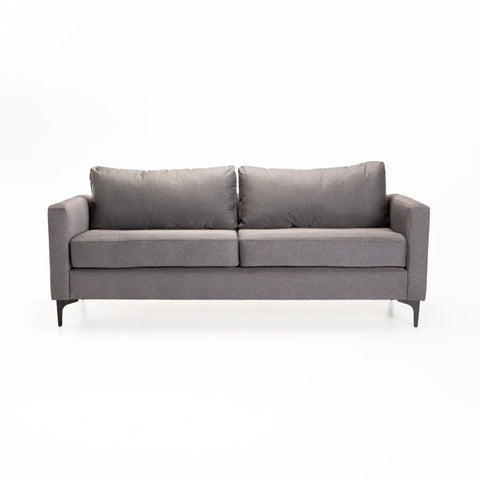 SANTINO FABRIC 3 SEATER - DARK GREY/BLACK LEG