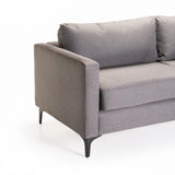 SANTINO FABRIC 3 SEATER - DARK GREY/BLACK LEG