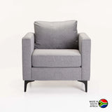 SANTINO FABRIC ARMCHAIR - LIGHT GREY/BLACK LEG