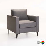 SANTINO FABRIC ARMCHAIR - DARK GREY/BLACK LEG