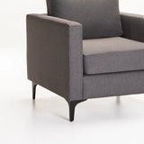 SANTINO FABRIC ARMCHAIR - DARK GREY